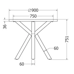 Structure de table FARO / Noir mat