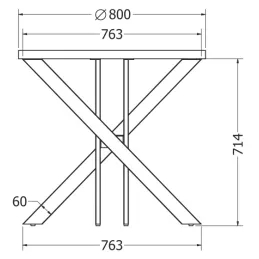 Structure de table BRAGA / Noir mat
