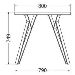 Lot de 4 pieds de table design OSAKA / Noir mat
