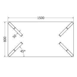 Lot de 4 pieds de table design OSAKA / Noir mat