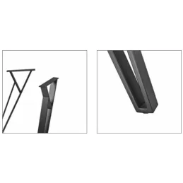 Lot de 4 pieds de table design OSAKA / Noir mat
