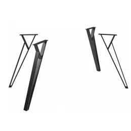 Lot de 4 pieds de table design OSAKA / Noir mat