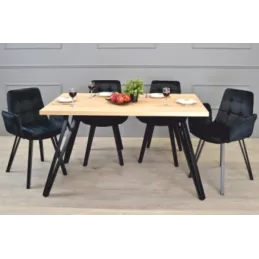 Lot de 4 pieds de table design OSAKA / Noir mat