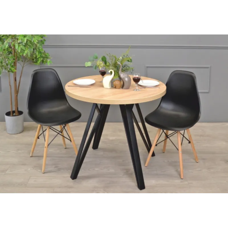 Lot de 4 pieds de table design OSAKA / Noir mat
