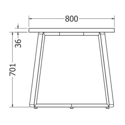 Set de 2 pieds de table design SOHO / Noir mat