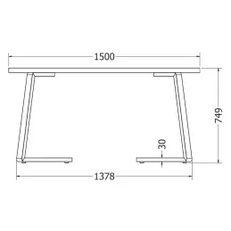 Set de 2 pieds de table design SOHO / Noir mat