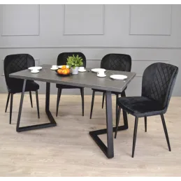 Set de 2 pieds de table design SOHO / Noir mat