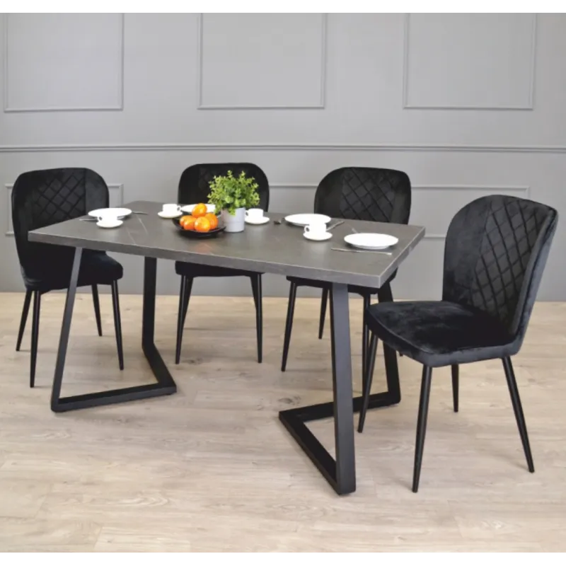 Set de 2 pieds de table design SOHO / Noir mat