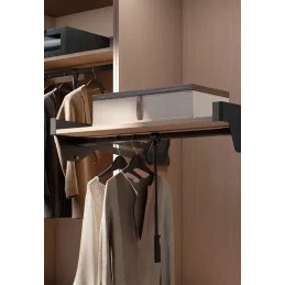 Porte-cintres escamotable CONERO TOP Kessebohmer avec étagère / Noir