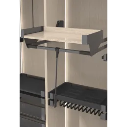 Porte-cintres escamotable CONERO TOP Kessebohmer avec étagère / Noir