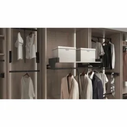 Porte-cintres escamotable CONERO TOP Kessebohmer avec étagère / Noir