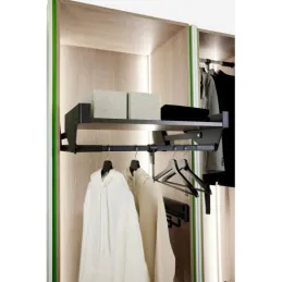 Porte-cintres escamotable CONERO TOP Kessebohmer avec étagère / Noir