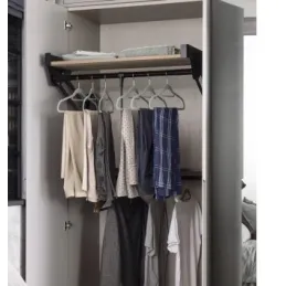 Porte-cintres escamotable CONERO TOP Kessebohmer avec étagère / Noir
