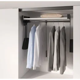 Porte-cintres escamotable CONERO TOP Kessebohmer avec étagère / Noir