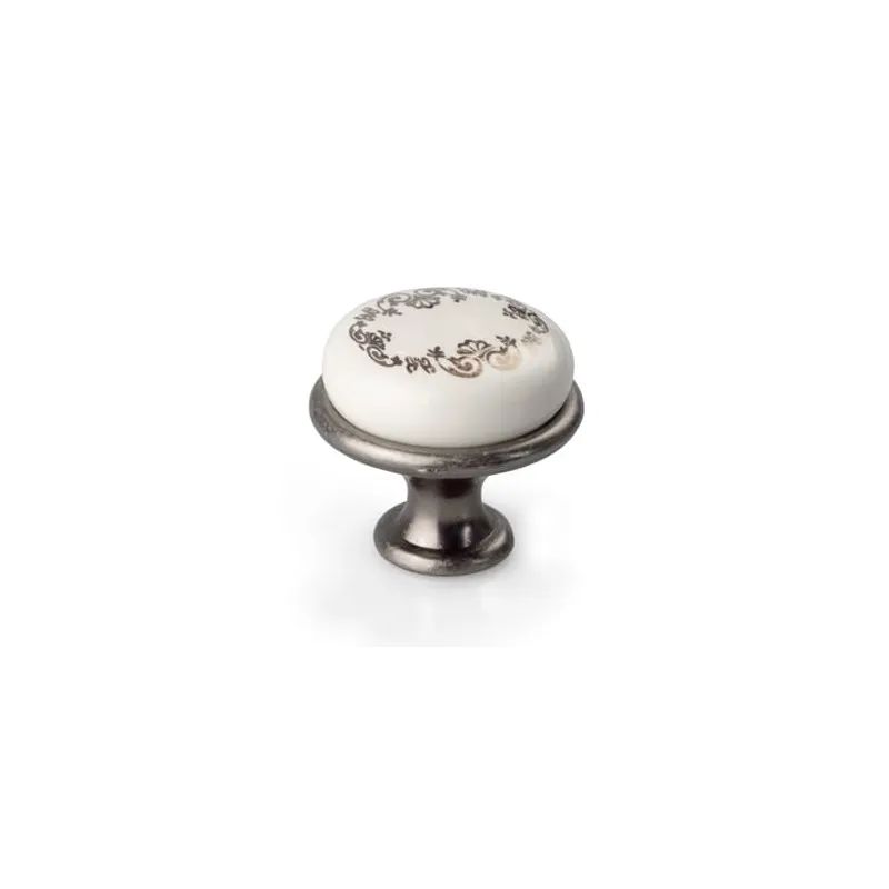 Bouton de meuble LUNAS / vieil argent – motif ornemental
