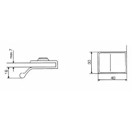Poignée pour porte en verre UNION sans perçage / Chrome brillant