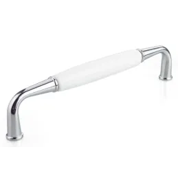 Poignée BLANCA / Chrome brillant – Porcelaine blanche