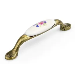 Poignée LUNAS / Laiton vieilli – motif floral