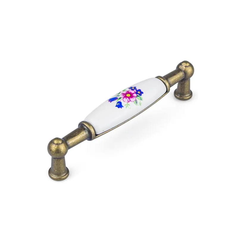 Poignée LUNAS DUO / Laiton vieilli – motif floral