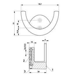 Patère OMEGA S / Laiton brossé