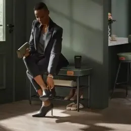Meuble à chaussures avec pouf EMPORIO / Vert pastel