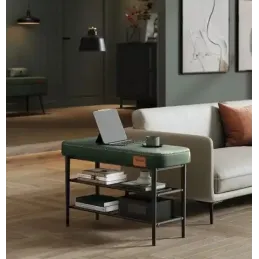 Meuble à chaussures avec pouf EMPORIO / Vert pastel