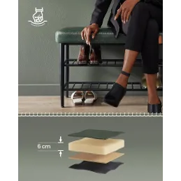 Meuble à chaussures avec pouf EMPORIO / Vert pastel