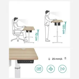 Bureau électrique réglable en hauteur GARDO 1400 x 600 / Blanc