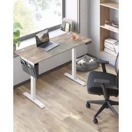 Bureau électrique réglable en hauteur GARDO 1400 x 600 / Blanc - Chêne sonoma