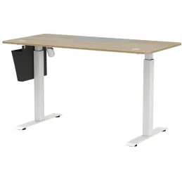 Bureau électrique réglable en hauteur GARDO 1400 x 600 / Blanc - Chêne sonoma