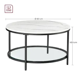 Table basse REGALO MARBLE / Noir mat