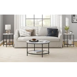 Table basse REGALO MARBLE / Noir mat