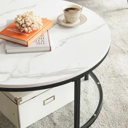 Table basse REGALO MARBLE Mini / Noir mat