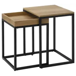 Set de 2 tables basses GALAXIA / Noir mat