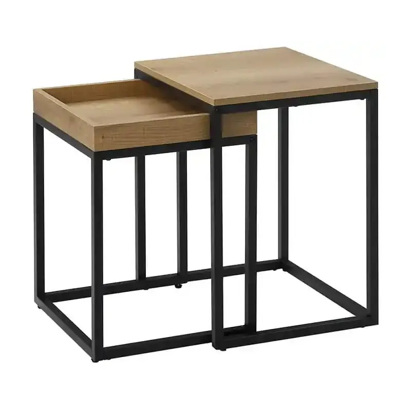 Set de 2 tables basses GALAXIA / Noir mat