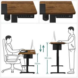 Bureau électrique réglable en hauteur GARDO 1200 x 600 / Noir