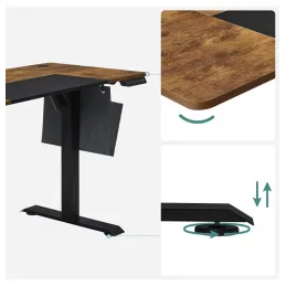 Bureau électrique réglable en hauteur GARDO 1400 x 600 / Noir