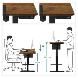 Bureau électrique réglable en hauteur GARDO 1400 x 600 / Noir