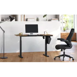 Bureau électrique réglable en hauteur GARDO 1400 x 600 / Noir