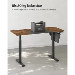 Bureau électrique réglable en hauteur GARDO 1400 x 600 / Noir