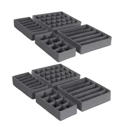 Set de 8 boîtes de rangement pour armoire ALAMO / Gris