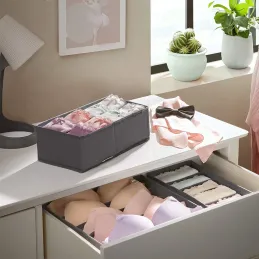 Set de 8 boîtes de rangement pour armoire ALAMO / Gris