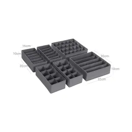 Set de 8 boîtes de rangement pour armoire ALAMO / Gris