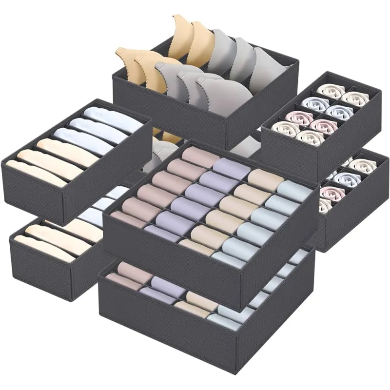Set de 8 boîtes de rangement pour armoire ALAMO / Gris