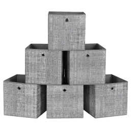Set de 6 boîtes de rangement ALAMO HOME / Gris