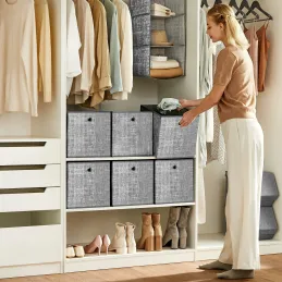 Set de 6 boîtes de rangement ALAMO HOME / Gris