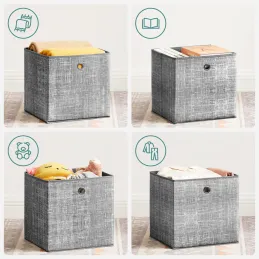 Set de 6 boîtes de rangement ALAMO HOME / Gris