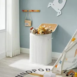 Panier à linge GLAMUR 72 L / Blanc