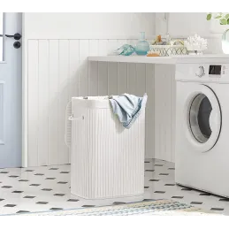 Panier à linge GLAMUR 72 L / Blanc
