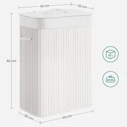 Panier à linge GLAMUR 72 L / Blanc